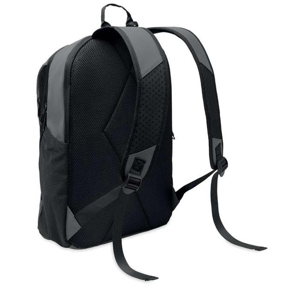 Stone Grey - Back - MidOcean Korovin PU Soft Laptop Backpack