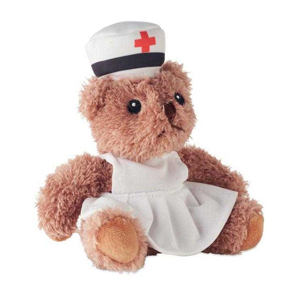 White-Brown - Back - MidOcean Nurse Plush Teddy Bear