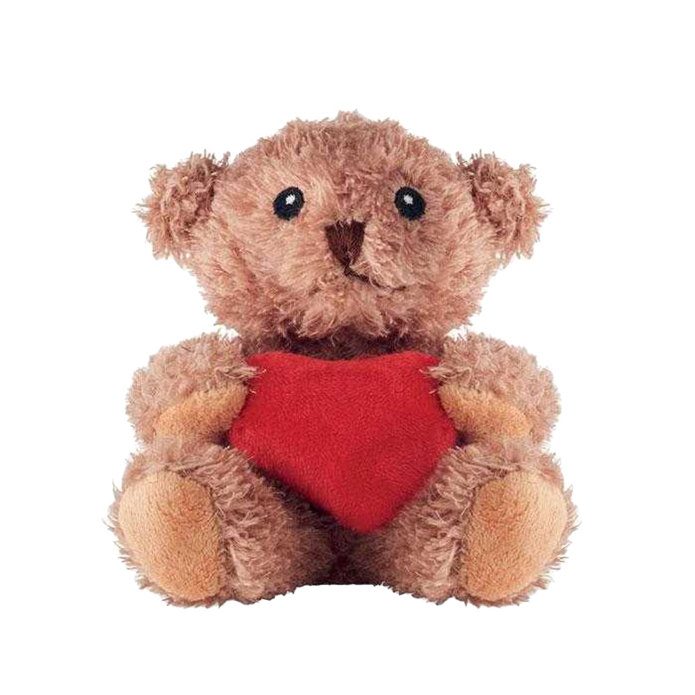 Red-Brown - Front - MidOcean Cuddle Heart Plush Teddy Bear