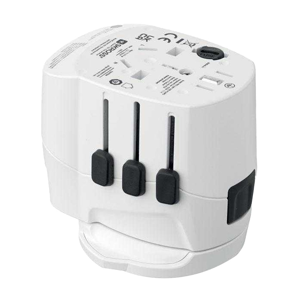 White - Side - MidOcean Travel Adapter