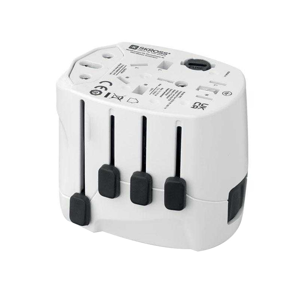 White - Side - MidOcean Universal Travel Adapter