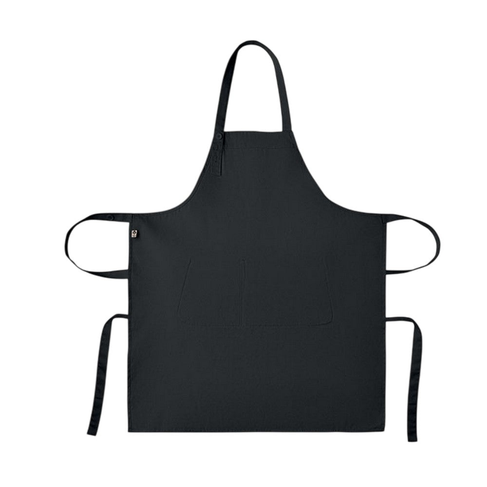 Black - Back - MidOcean Gamma Organic Cotton Bib Apron