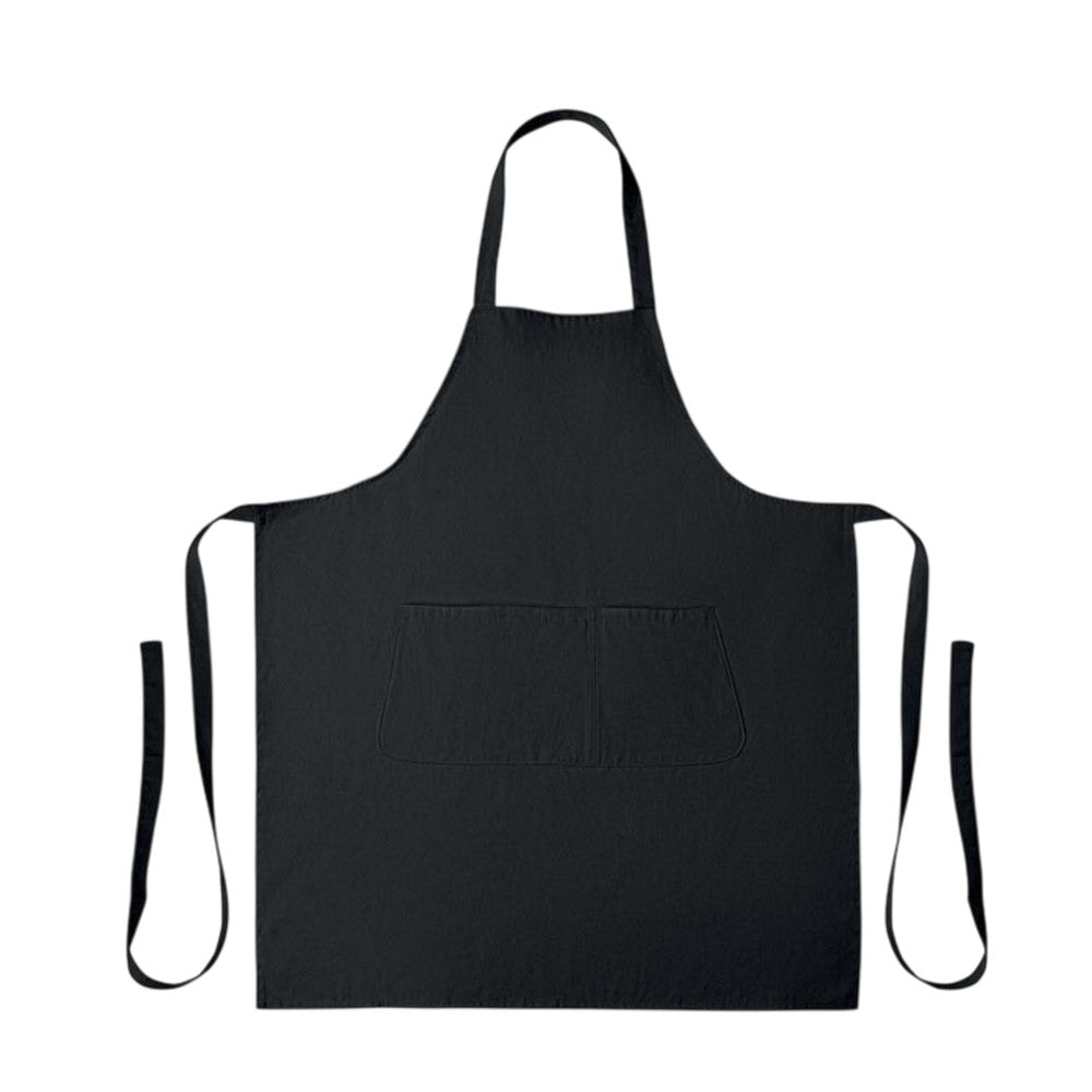 Black - Side - MidOcean Gamma Organic Cotton Bib Apron
