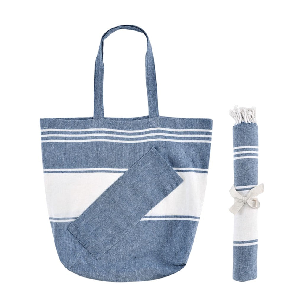 Blue - Back - MidOcean Hummum Tote Bag Set