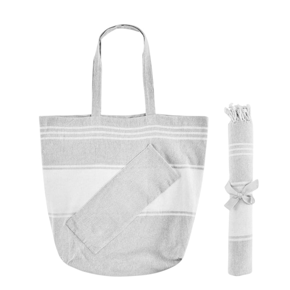 Grey - Back - MidOcean Hummum Tote Bag Set