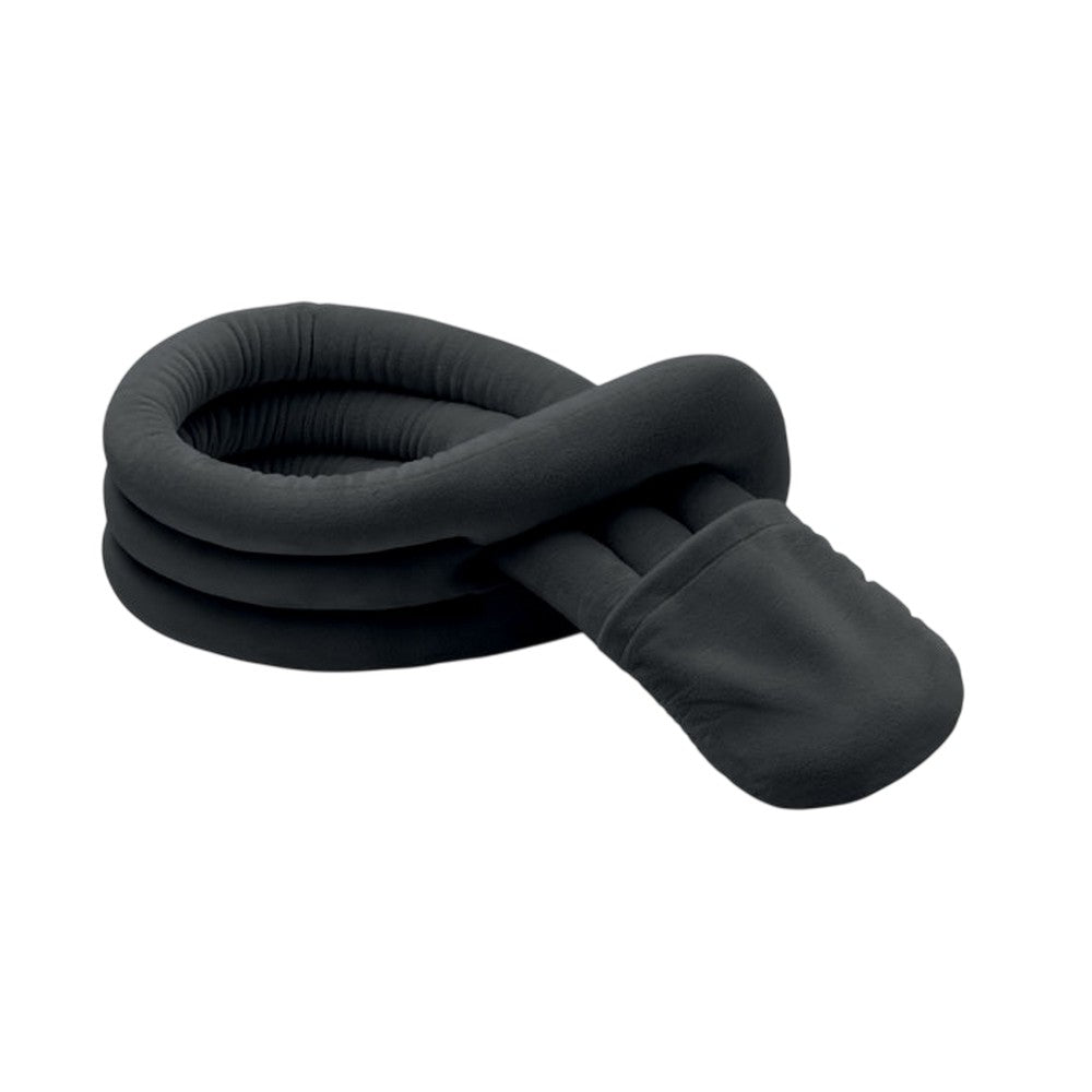 Black - Front - MidOcean Wrap It Travel Pillow