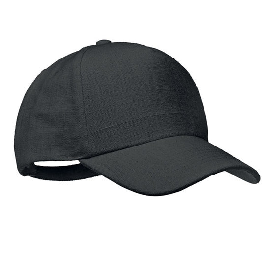 Black - Front - MidOcean Naima Hemp Baseball Cap