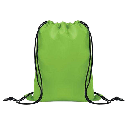 Lime - Front - MidOcean Childrens-Kids Shoop Drawstring Bag