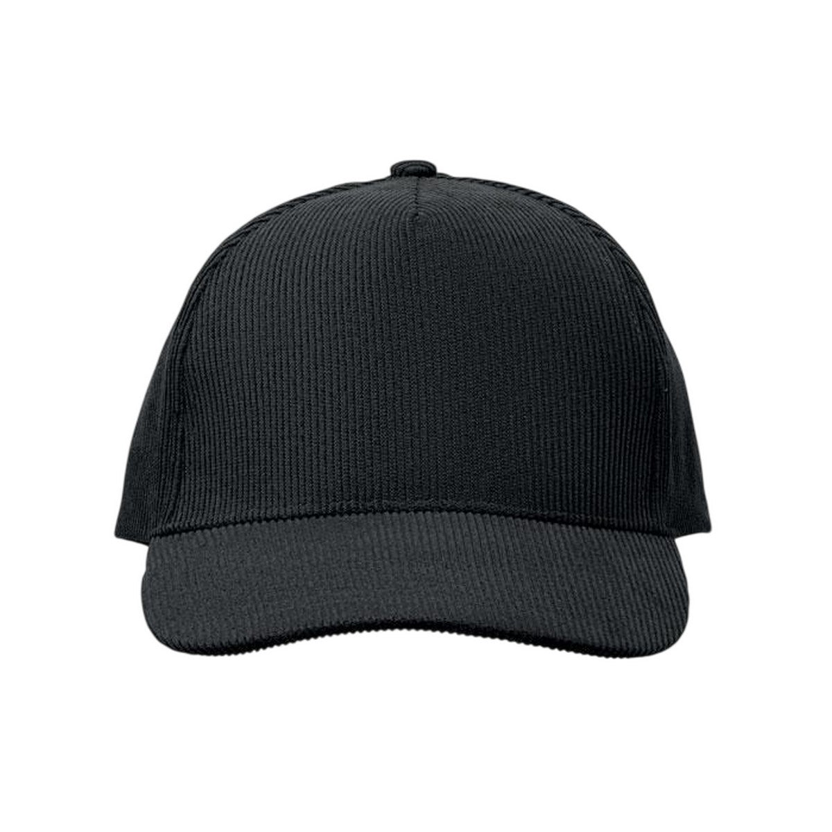 Black - Front - MidOcean Wale Corduroy Baseball Cap