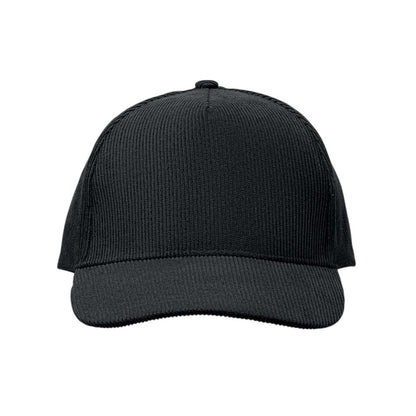 Black - Front - MidOcean Wale Corduroy Baseball Cap