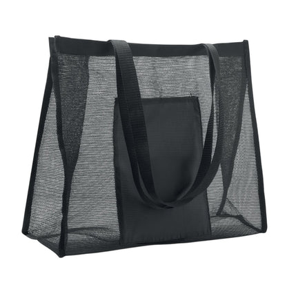 Black - Front - MidOcean Limp RPET Mesh Tote Bag
