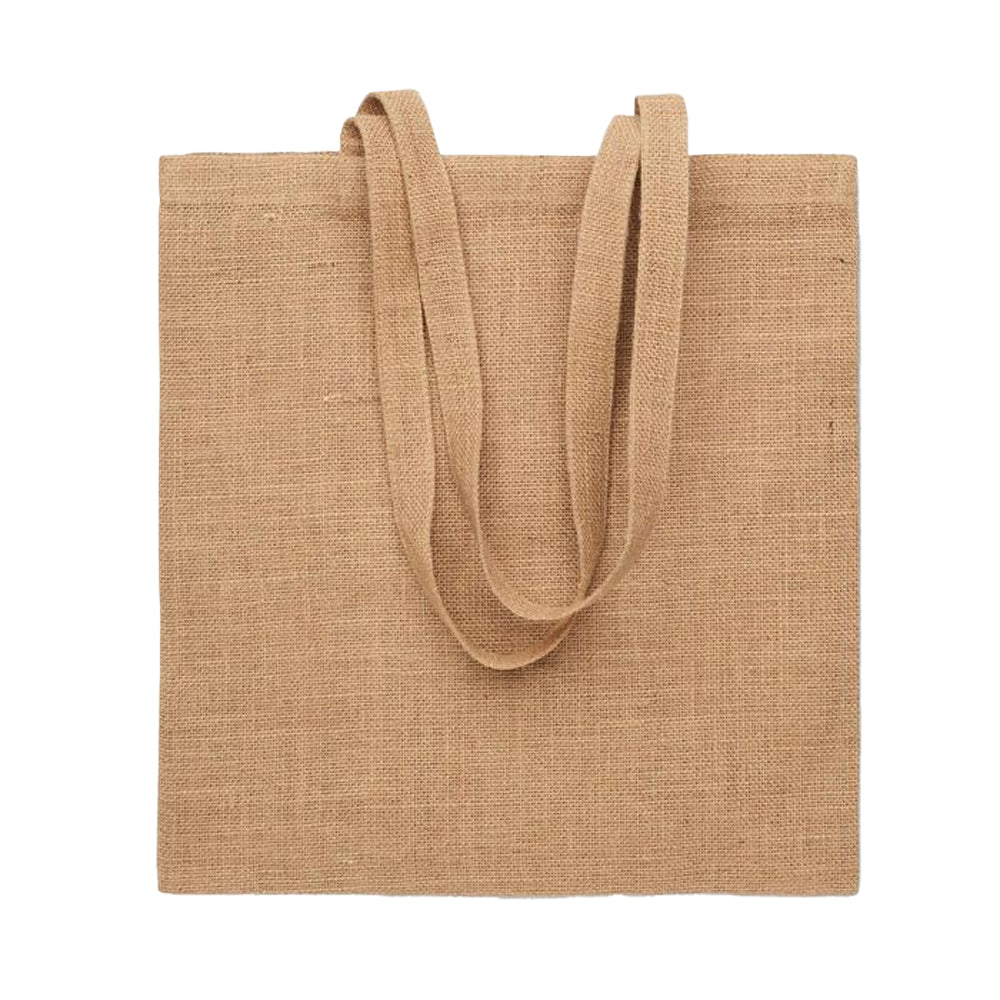 Beige - Front - MidOcean Zolang Jute Long Handle Shopper Bag