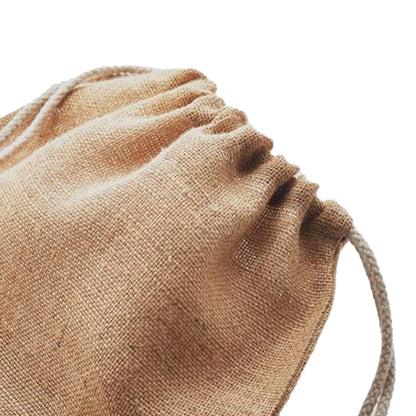 Beige - Side - MidOcean Fukuro Jute Drawstring Bag