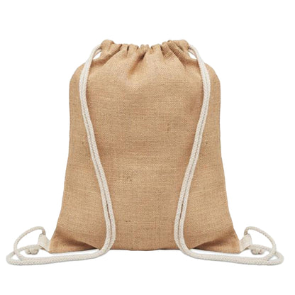Beige - Front - MidOcean Fukuro Jute Drawstring Bag