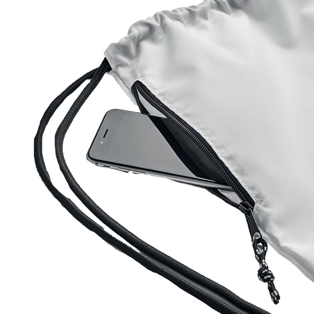 White - Side - MidOcean Night Large RPET Drawstring Bag