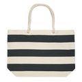 Black - Back - MidOcean Heaven Stripe Cotton Beach Shopper Bag