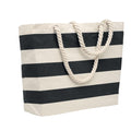 Black - Front - MidOcean Heaven Stripe Cotton Beach Shopper Bag