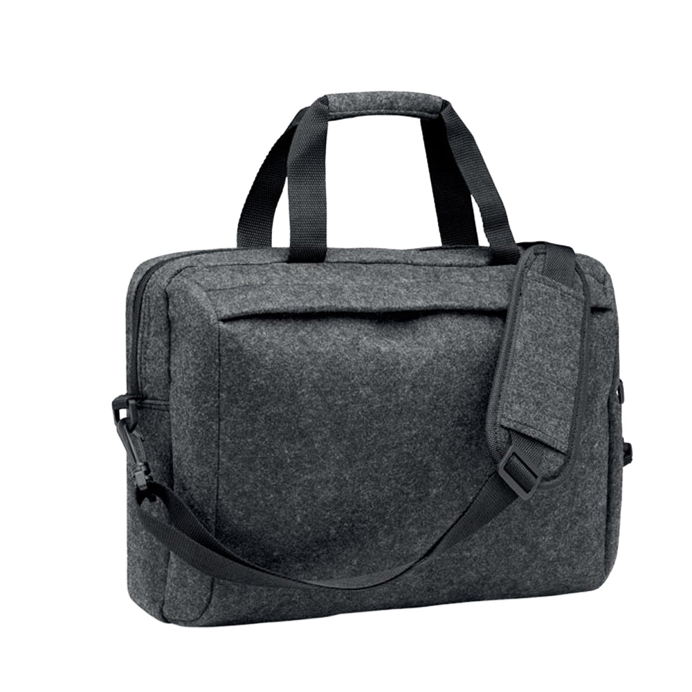 Stone Grey - Front - MidOcean Plana RPET Felt Laptop Bag