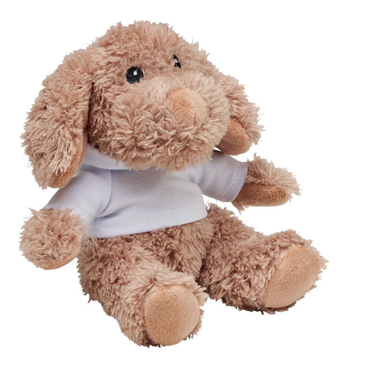 White - Front - MidOcean Doggy Dog Plush Teddy Bear