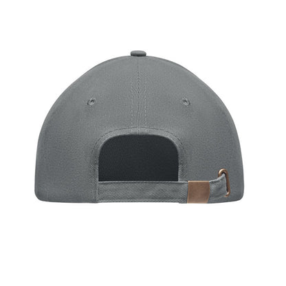 Grey - Back - MidOcean Tekapo Heavy Brushed Cotton Baseball Cap
