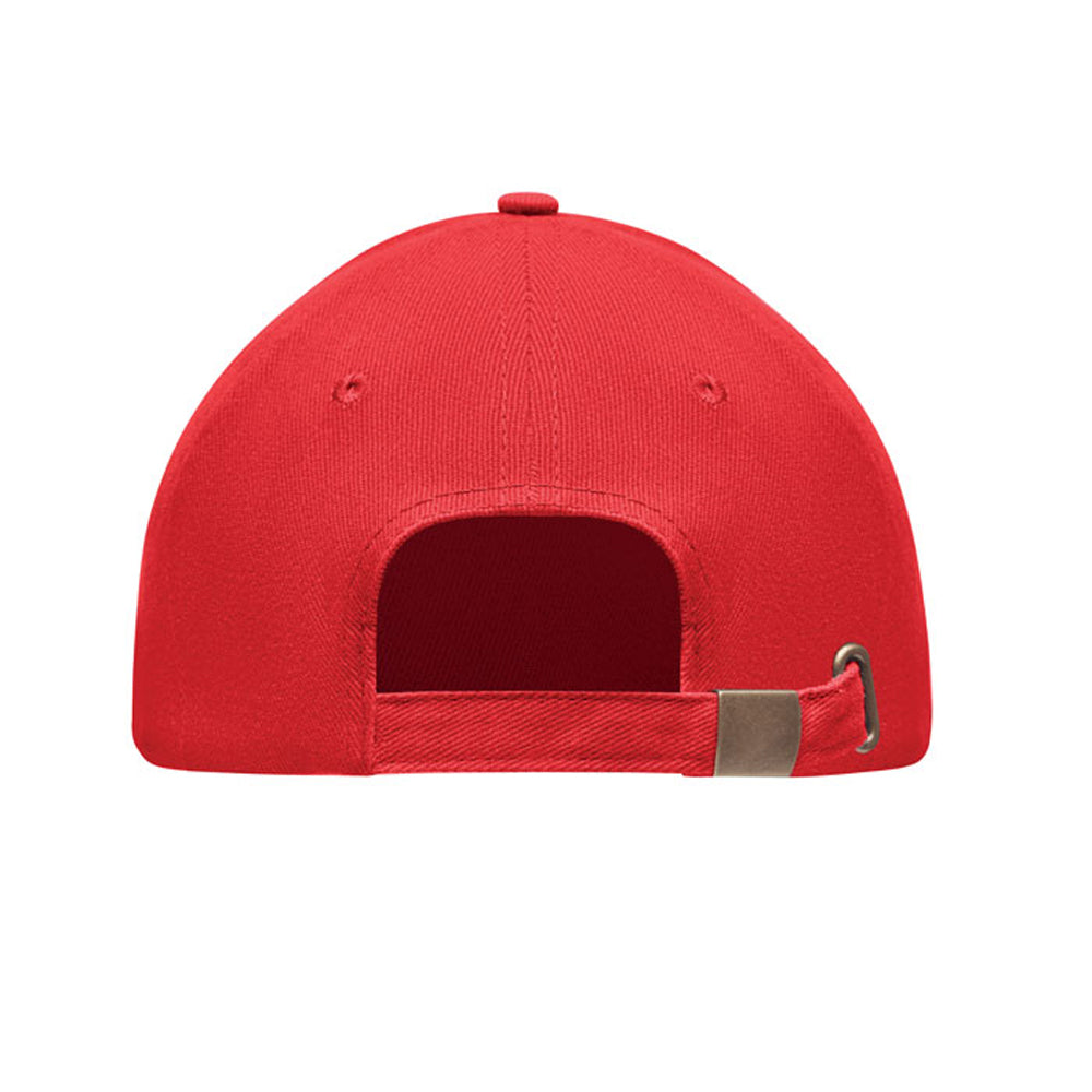 Red - Back - MidOcean Tekapo Heavy Brushed Cotton Baseball Cap