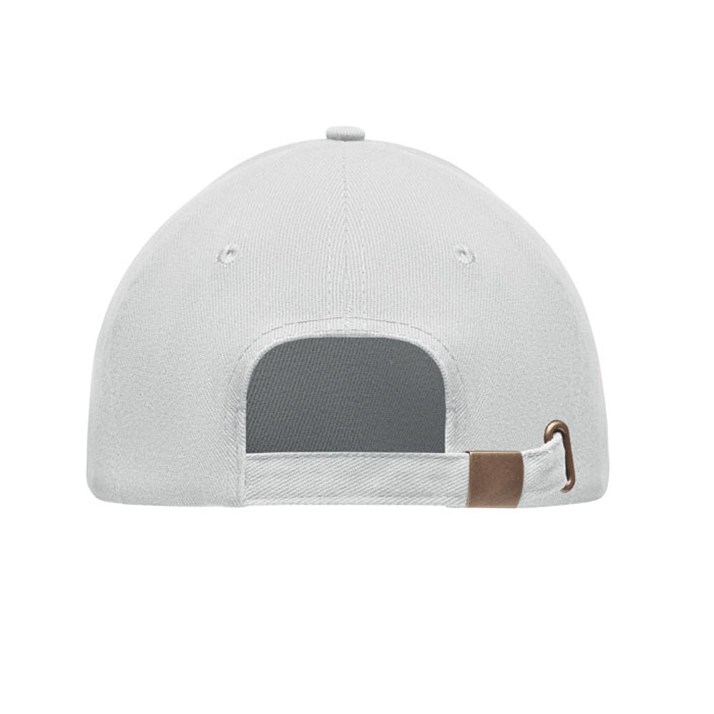 White - Back - MidOcean Tekapo Heavy Brushed Cotton Baseball Cap