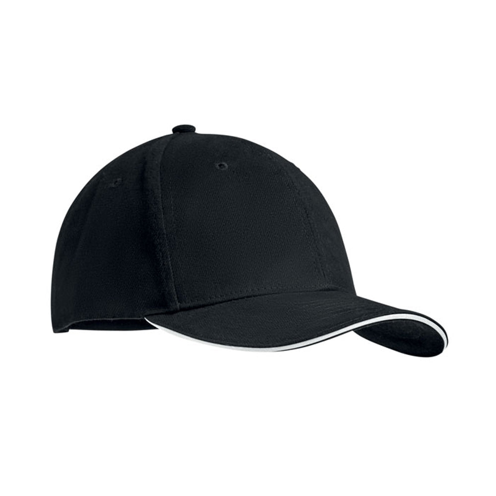 White-Black - Front - MidOcean Tekapo Heavy Brushed Cotton Baseball Cap
