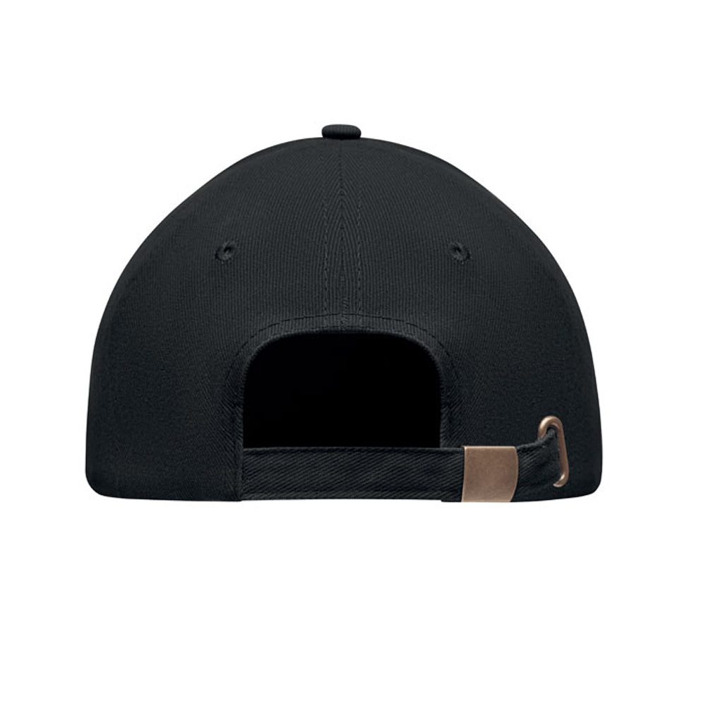 White-Black - Back - MidOcean Tekapo Heavy Brushed Cotton Baseball Cap