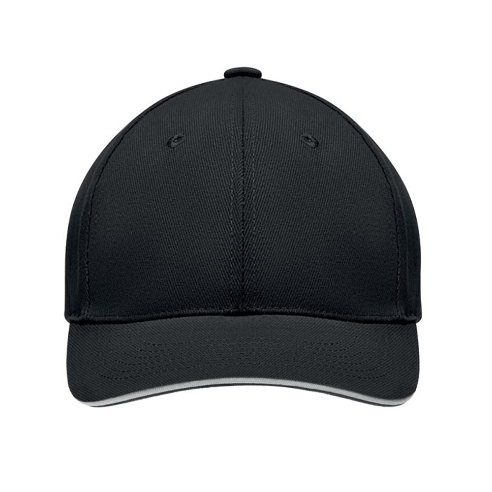 White-Black - Side - MidOcean Tekapo Heavy Brushed Cotton Baseball Cap