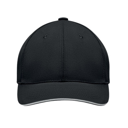 White-Black - Side - MidOcean Tekapo Heavy Brushed Cotton Baseball Cap