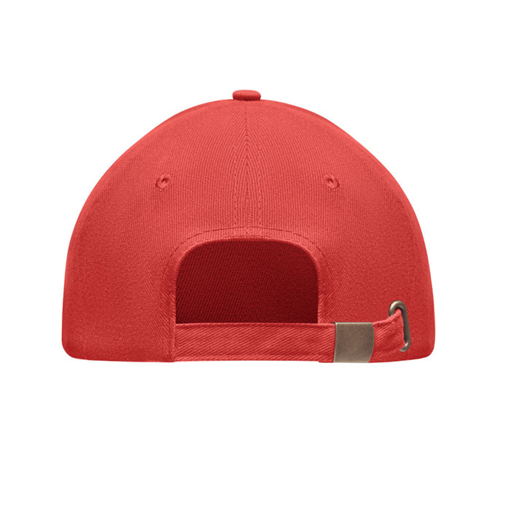 White-Red - Back - MidOcean Tekapo Heavy Brushed Cotton Baseball Cap