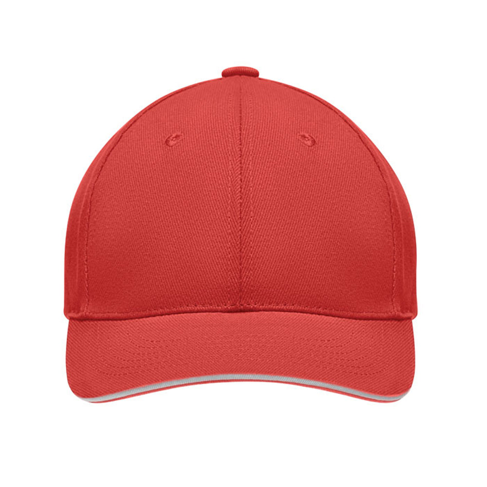 White-Red - Side - MidOcean Tekapo Heavy Brushed Cotton Baseball Cap