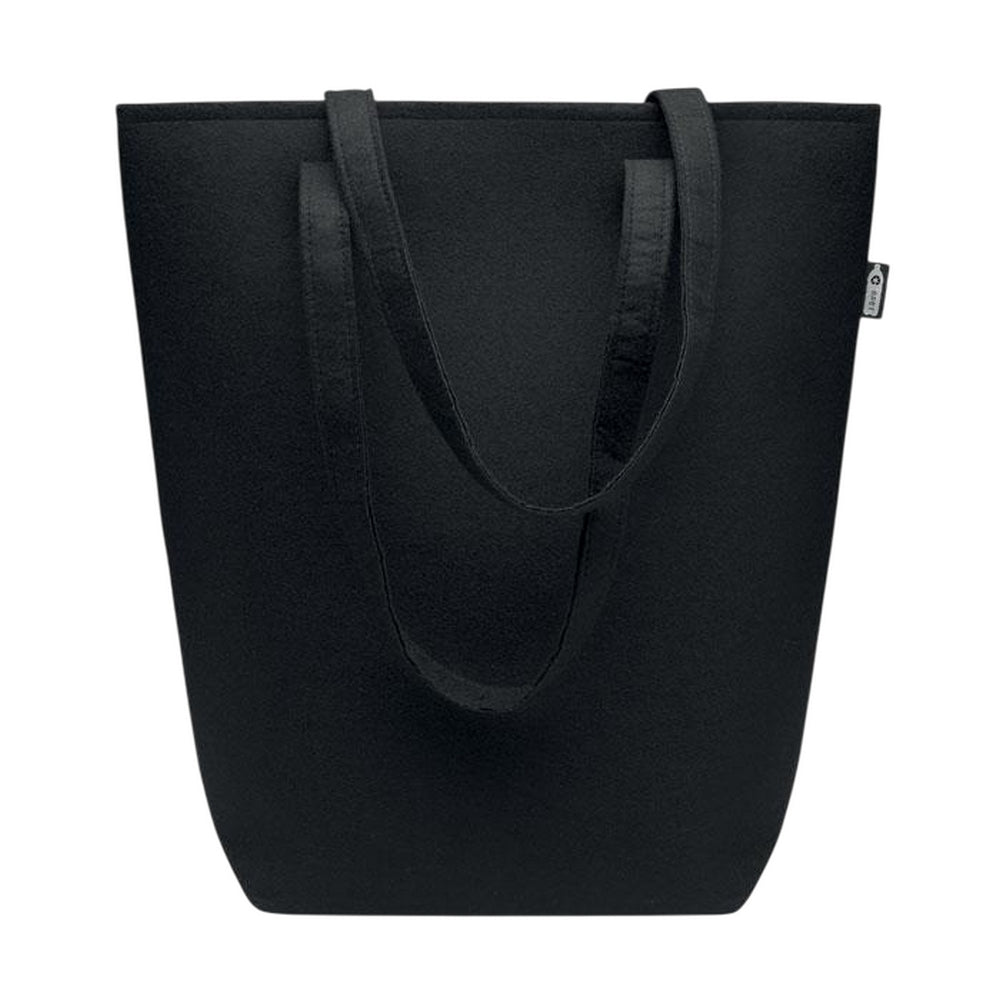 Black - Side - MidOcean Nata RPET Felt Shopper Bag
