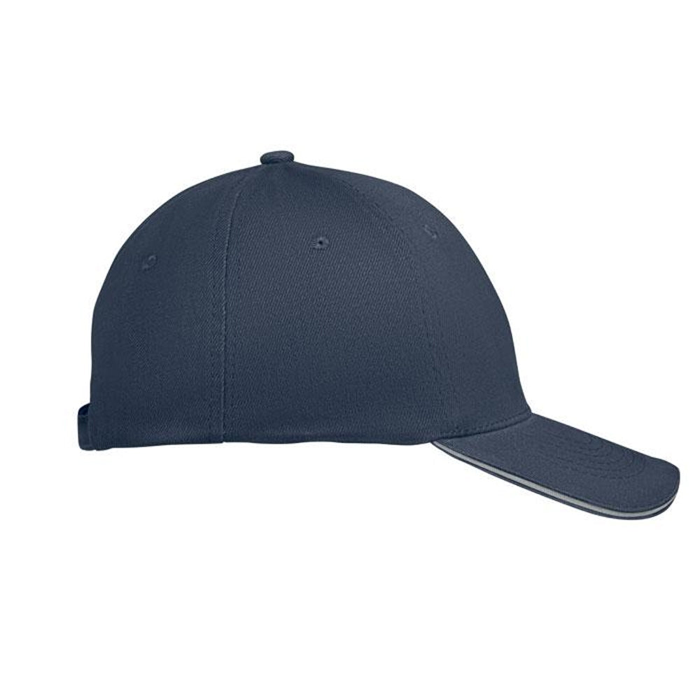 White-Dark Blue - Side - MidOcean Buffalo 6 Panel Baseball Cap