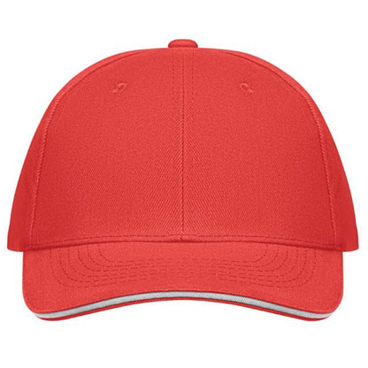 White-Red - Front - MidOcean Buffalo 6 Panel Baseball Cap
