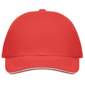 White-Red - Front - MidOcean Buffalo 6 Panel Baseball Cap