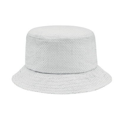 White - Front - MidOcean Bilgola+ Paperstraw Bucket Hat