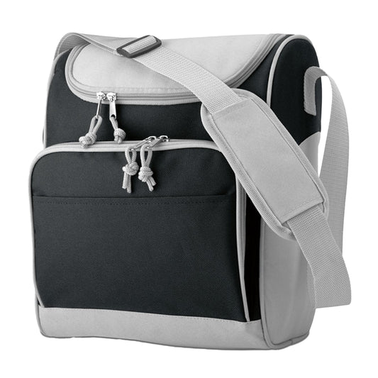 Black - Front - MidOcean Zipper 13L Pocket Cooler Bag