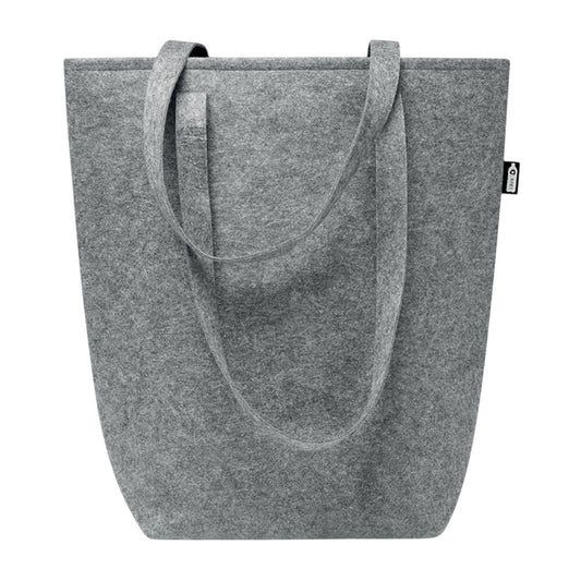 Grey - Front - MidOcean Taslo RPET Felt Shopper Bag