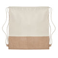 Beige - Back - MidOcean India Jute Drawstring Bag