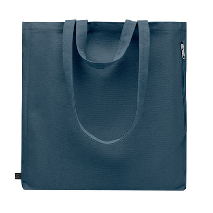 Blue - Front - MidOcean GAVE Recycled Cotton Shopper Bag