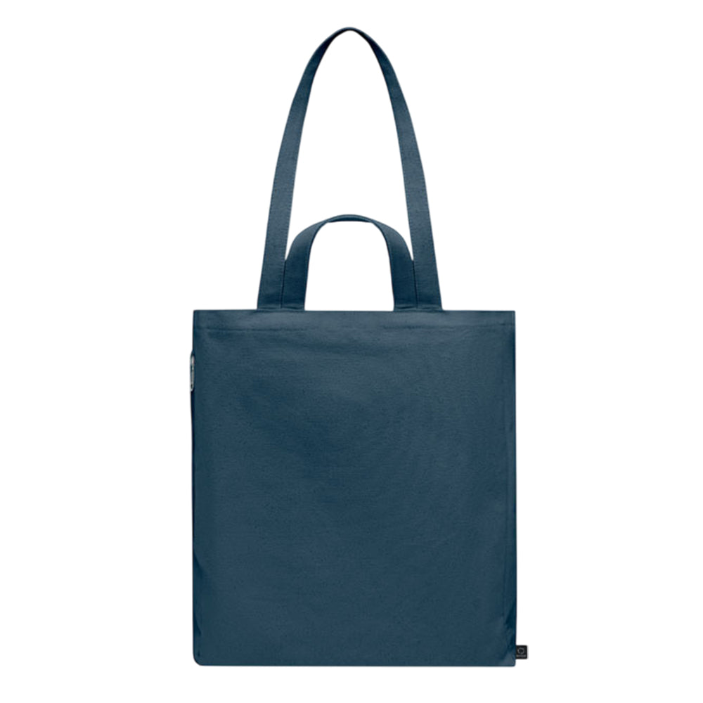 Blue - Side - MidOcean GAVE Recycled Cotton Shopper Bag