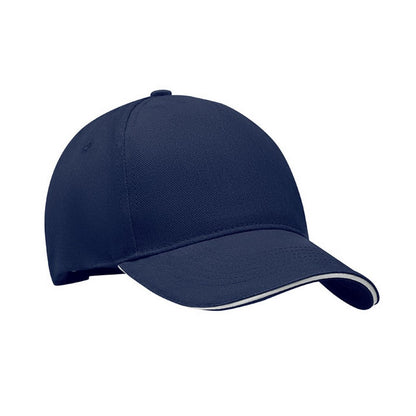 Blue-White - Front - MidOcean Singa 5 Panel Baseball Cap