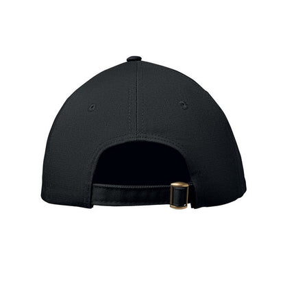 Black - Back - MidOcean Bahamas Cotton 6 Panel Baseball Cap