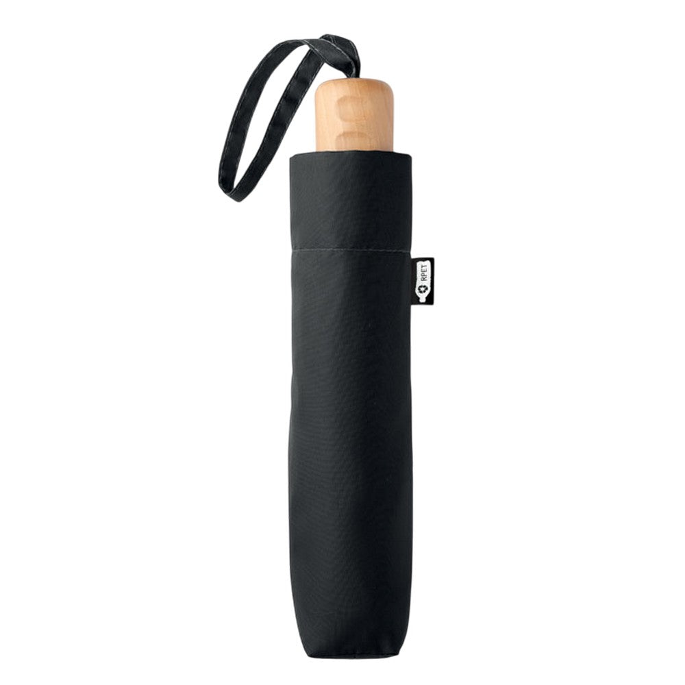 Black - Back - MidOcean Tralee RPET Folding Umbrella