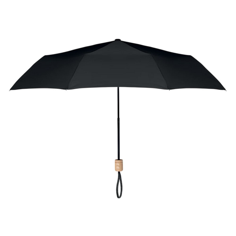 Black - Front - MidOcean Tralee RPET Folding Umbrella