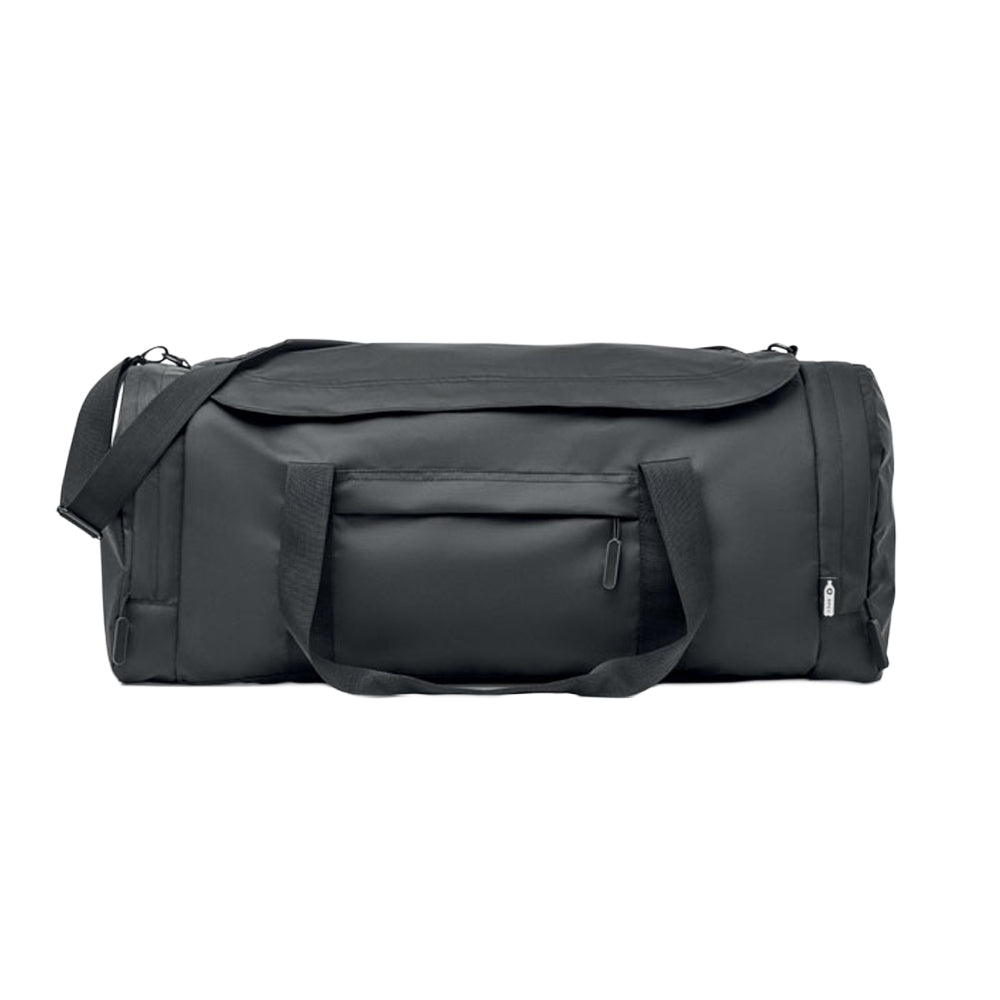 Black - Side - MidOcean Valley Large RPET Sport Duffle Bag