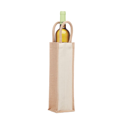 Beige - Back - MidOcean Campo Di Vino Jute Wine Bag