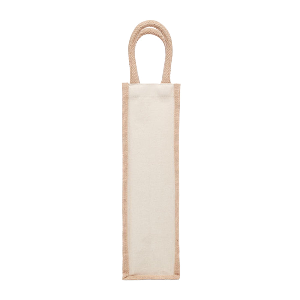 Beige - Side - MidOcean Campo Di Vino Jute Wine Bag