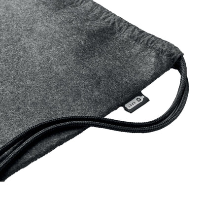 Stone Grey - Side - MidOcean Indico RPET Felt Drawstring Bag